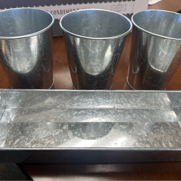 Veranda Galvanized Tin Utensil and/or Farmhouse Condiment Set NWT - Picture 2 of 6